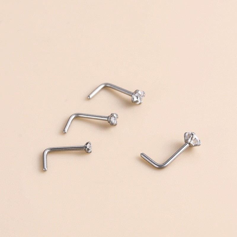 1Piece Titanium Stainless Steel Piercing Nose Jewerly