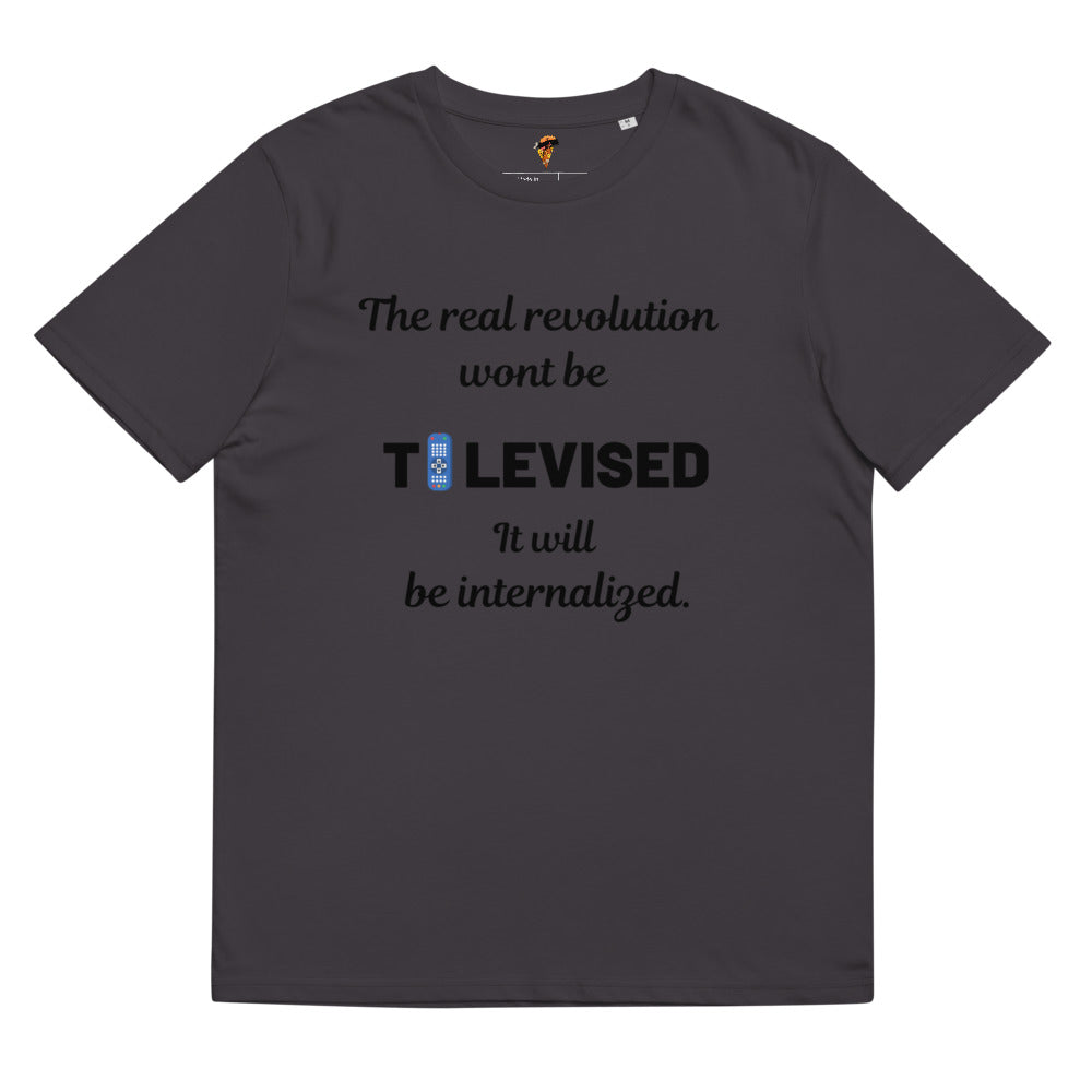 Unisex Televised Black Ink organic cotton t-shirt