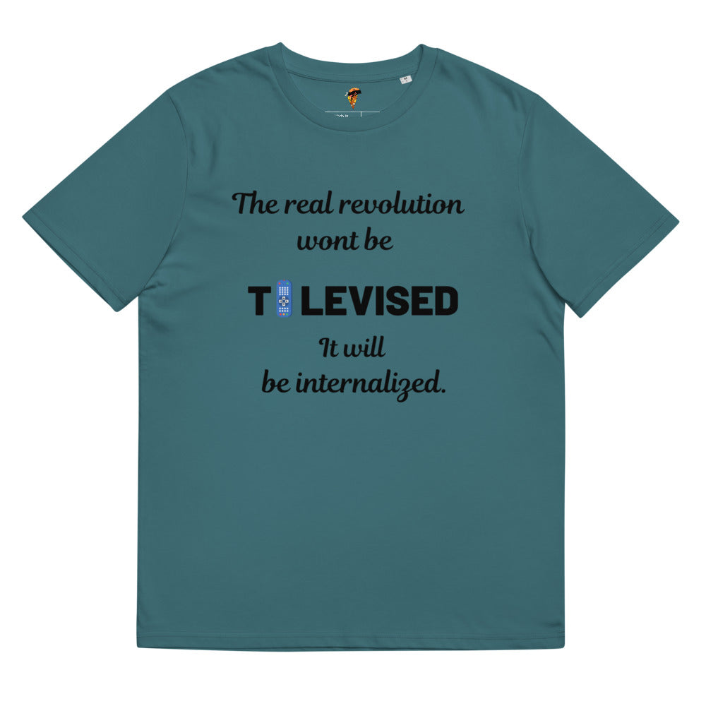 Unisex Televised Black Ink organic cotton t-shirt