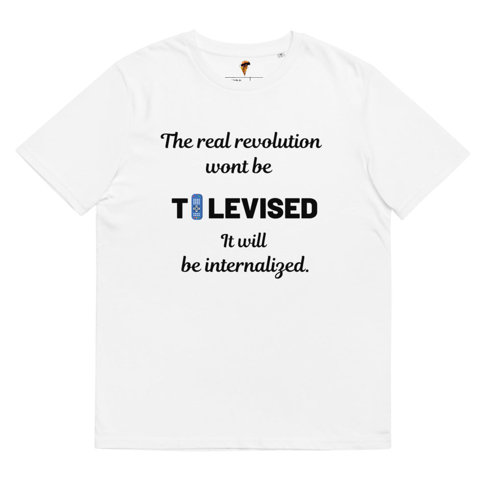 Unisex Televised Black Ink organic cotton t-shirt