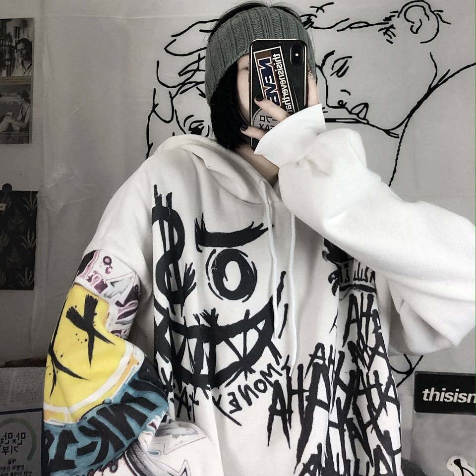 Gothic Japan Cartoon Hip Hop Hoodie Sweatshirt
